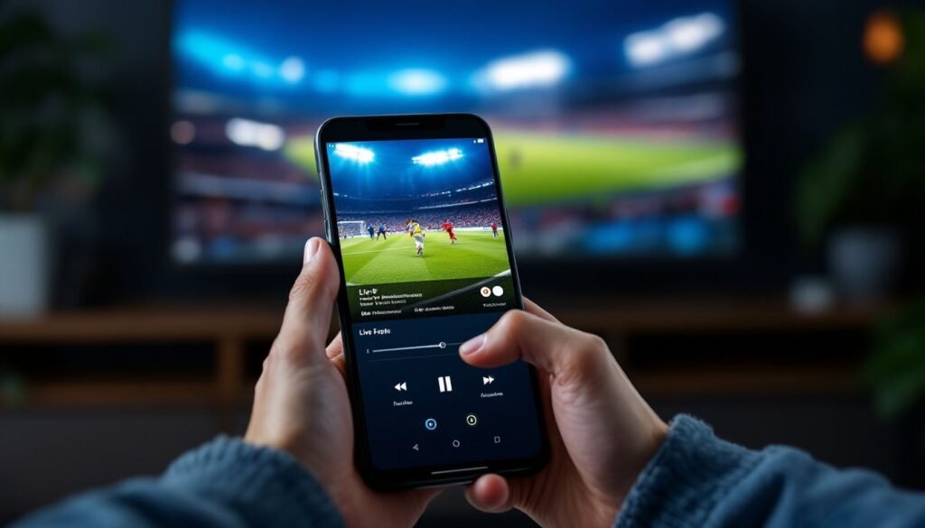 IPTV Football UK set-top box with remote control and HDMI output