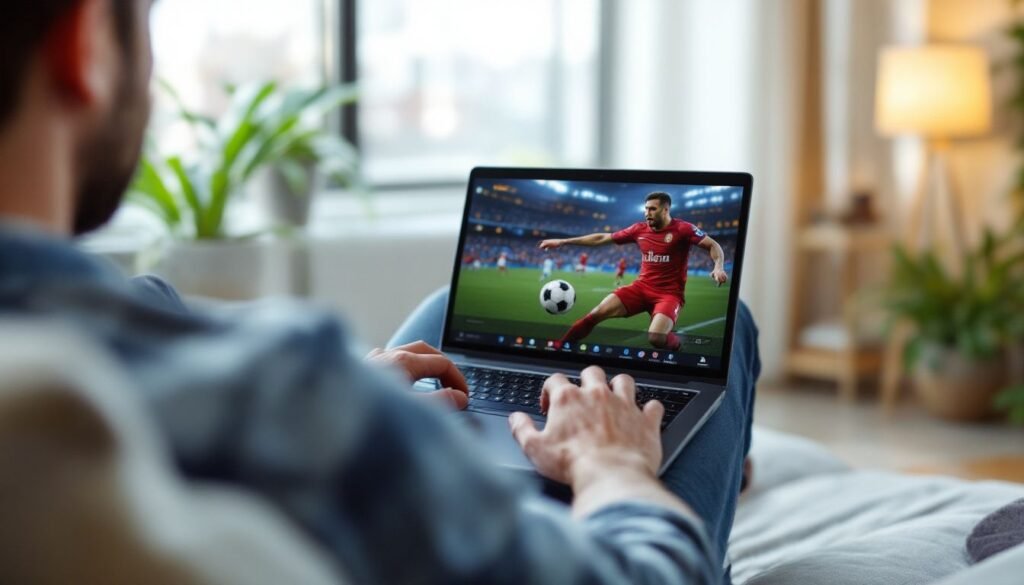 IPTV Football UK smartphone app with live match streaming and score updates