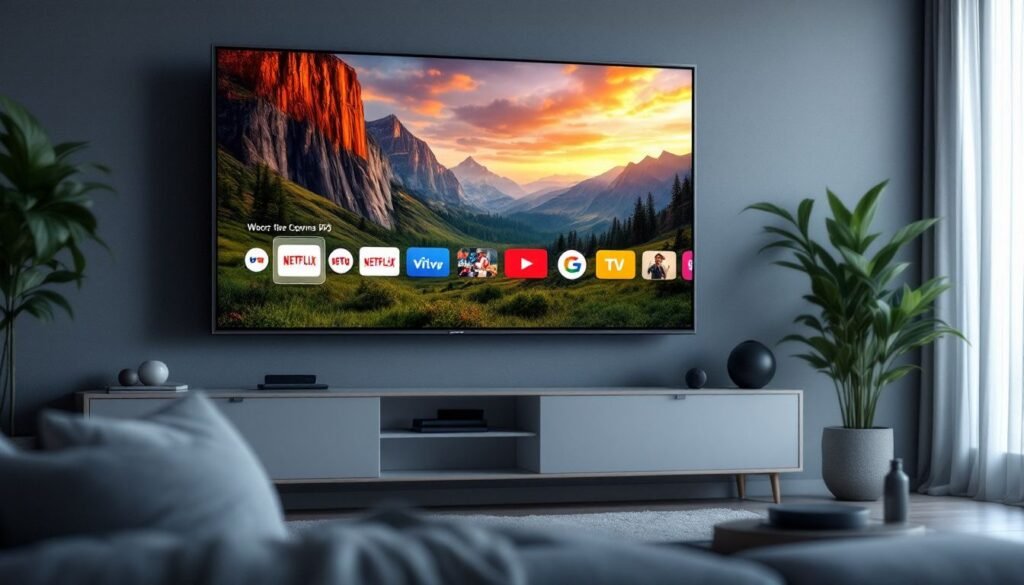 IPTV Plans UK: A TV with multiple channels on the screen