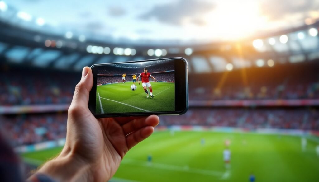 IPTV Premier League: A screenshot of a live match being streamed on a smartphone